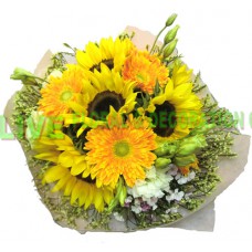 AMS021 : 美麗的笑 - 向日癸, 太陽花,洋梗桔連配花花束